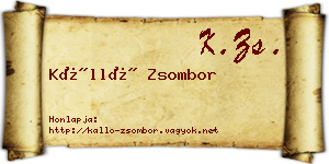 Kálló Zsombor névjegykártya