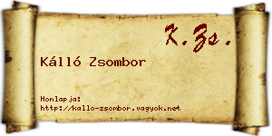 Kálló Zsombor névjegykártya